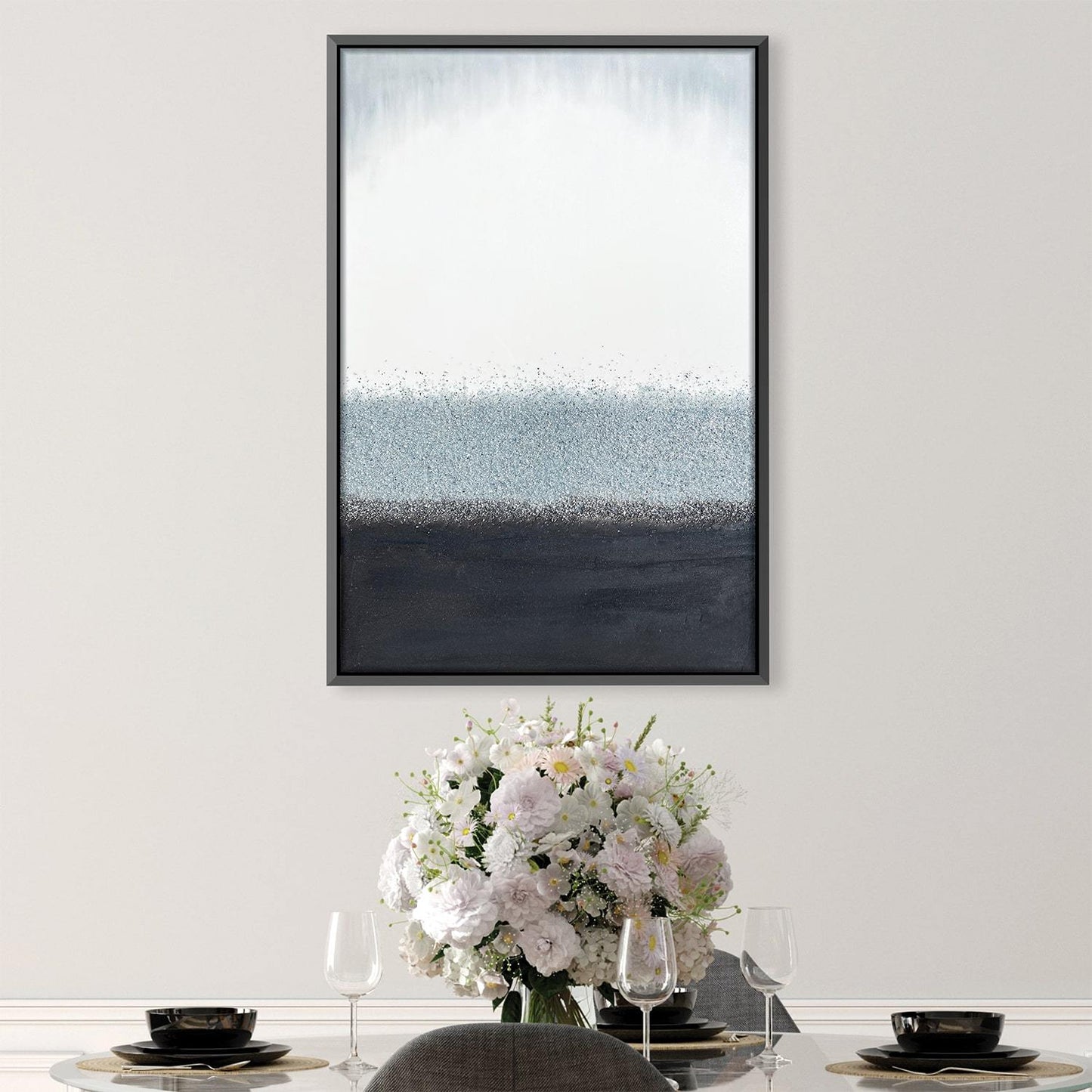 Abstract Coastal Serenity Oil Painting for Modern Home Decor