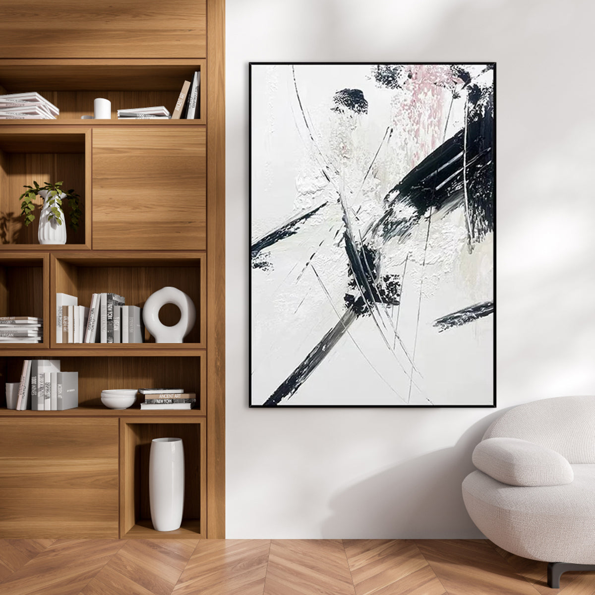 Modern Abstract Oil Painting for Elegant Home Decor and Art Enthusiasts