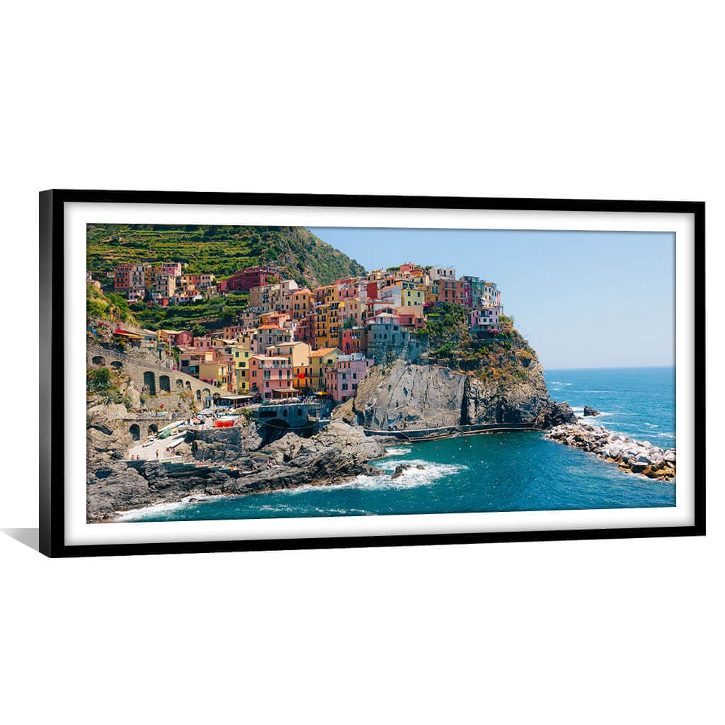 Vibrant Cinque Terre Coastline Oil Painting for Stunning Home Decor