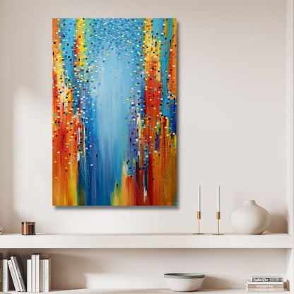 Vibrant Cityscape Abstract Oil Painting for Modern Home Decor