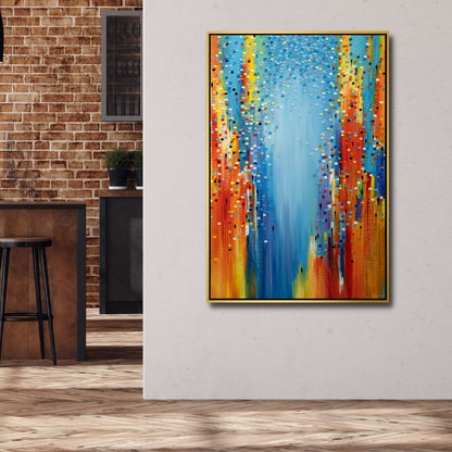 Vibrant Cityscape Abstract Oil Painting for Modern Home Decor