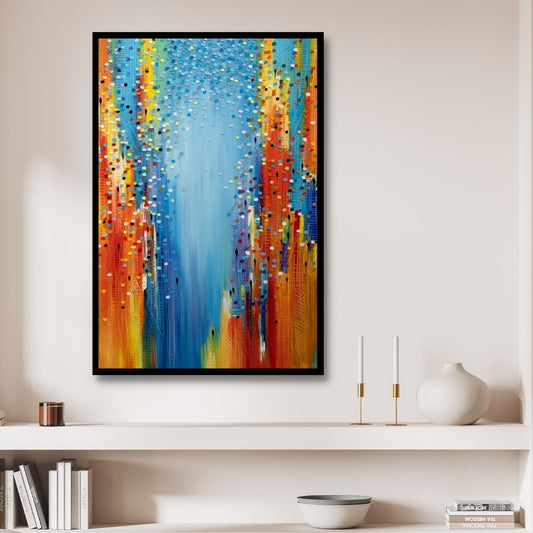 Vibrant Cityscape Abstract Oil Painting for Modern Home Decor