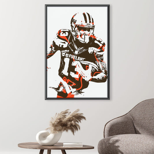 Cleveland Football Star Abstract Oil Painting