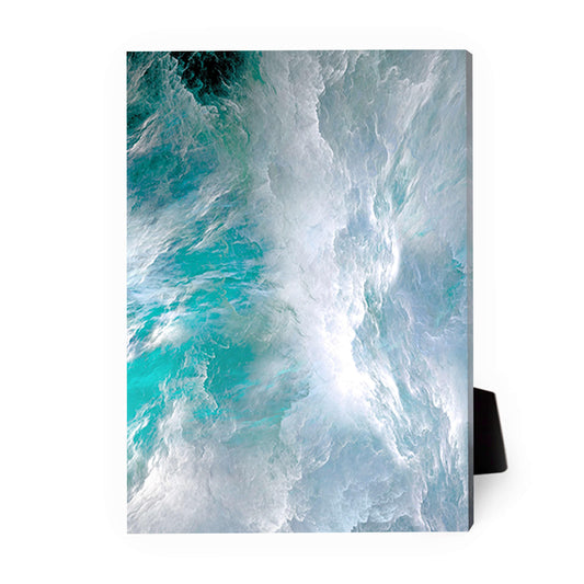 Serene Ocean Waves Abstract Oil Painting for Tranquil Home Decor