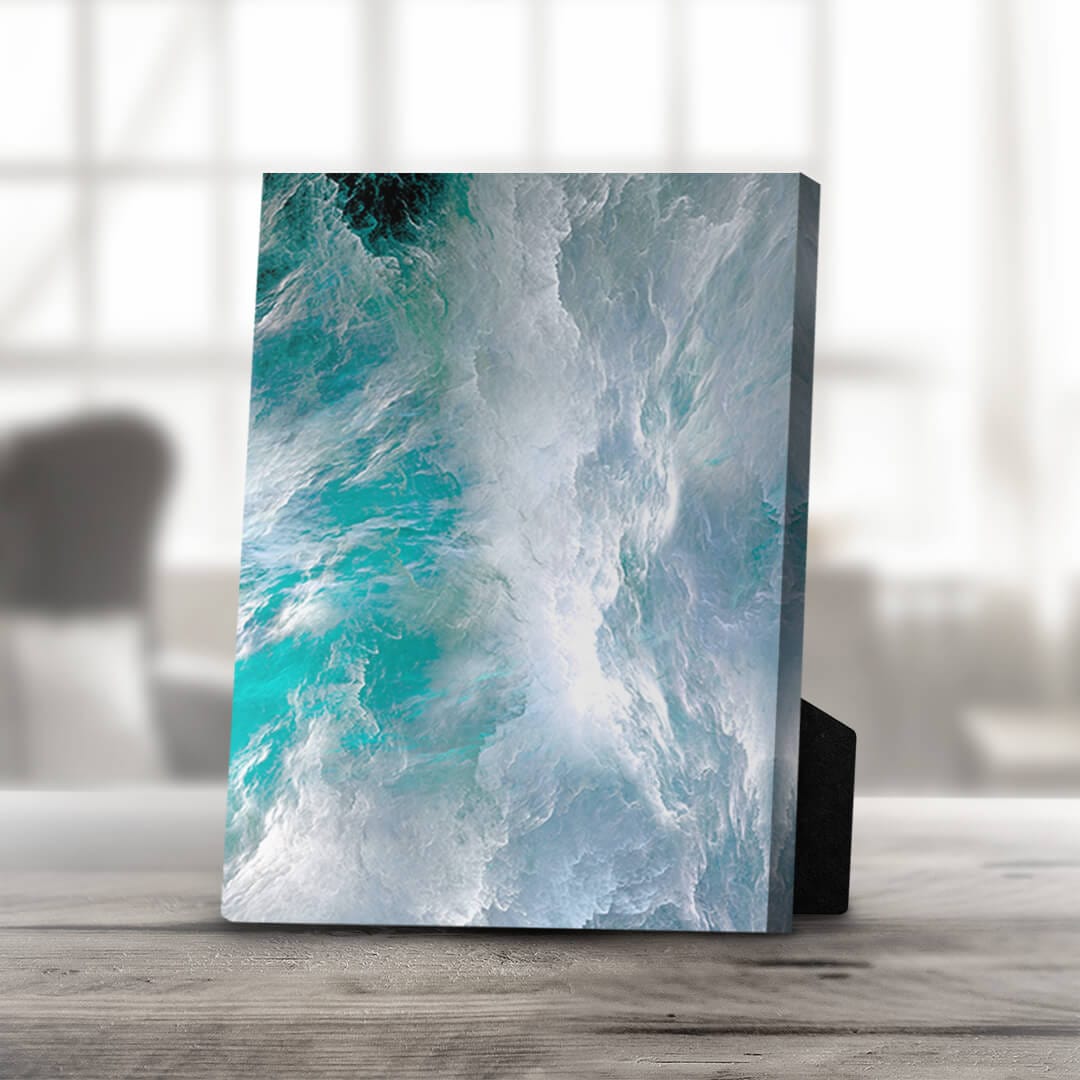 Serene Ocean Waves Abstract Oil Painting for Tranquil Home Decor