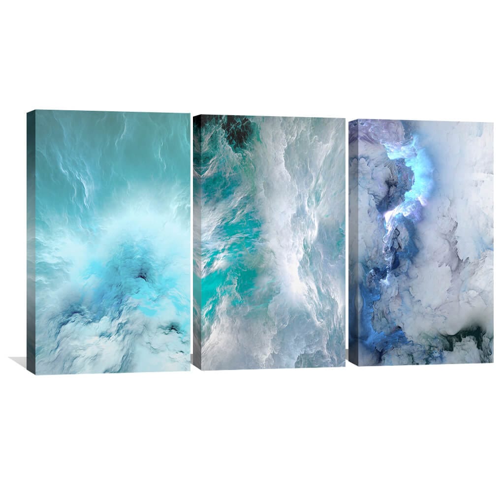 Tranquil Ocean Wave Abstract Oil Painting for Modern Home Decor