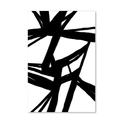 Abstract Black and White Oil Painting with Dynamic Brush Strokes