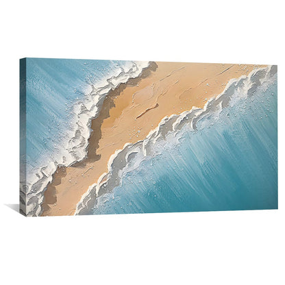 Serene Coastal Waves Oil Painting for Tranquil Home Decor