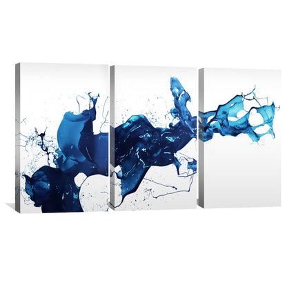 Abstract Blue Flow Oil Painting for Modern Home Decor