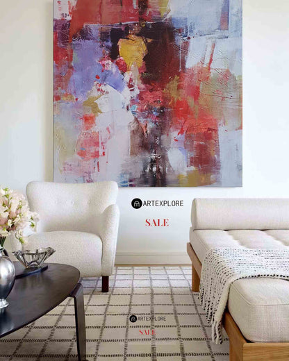 Vibrant Modern Abstract Oil Painting for Contemporary Home Decor