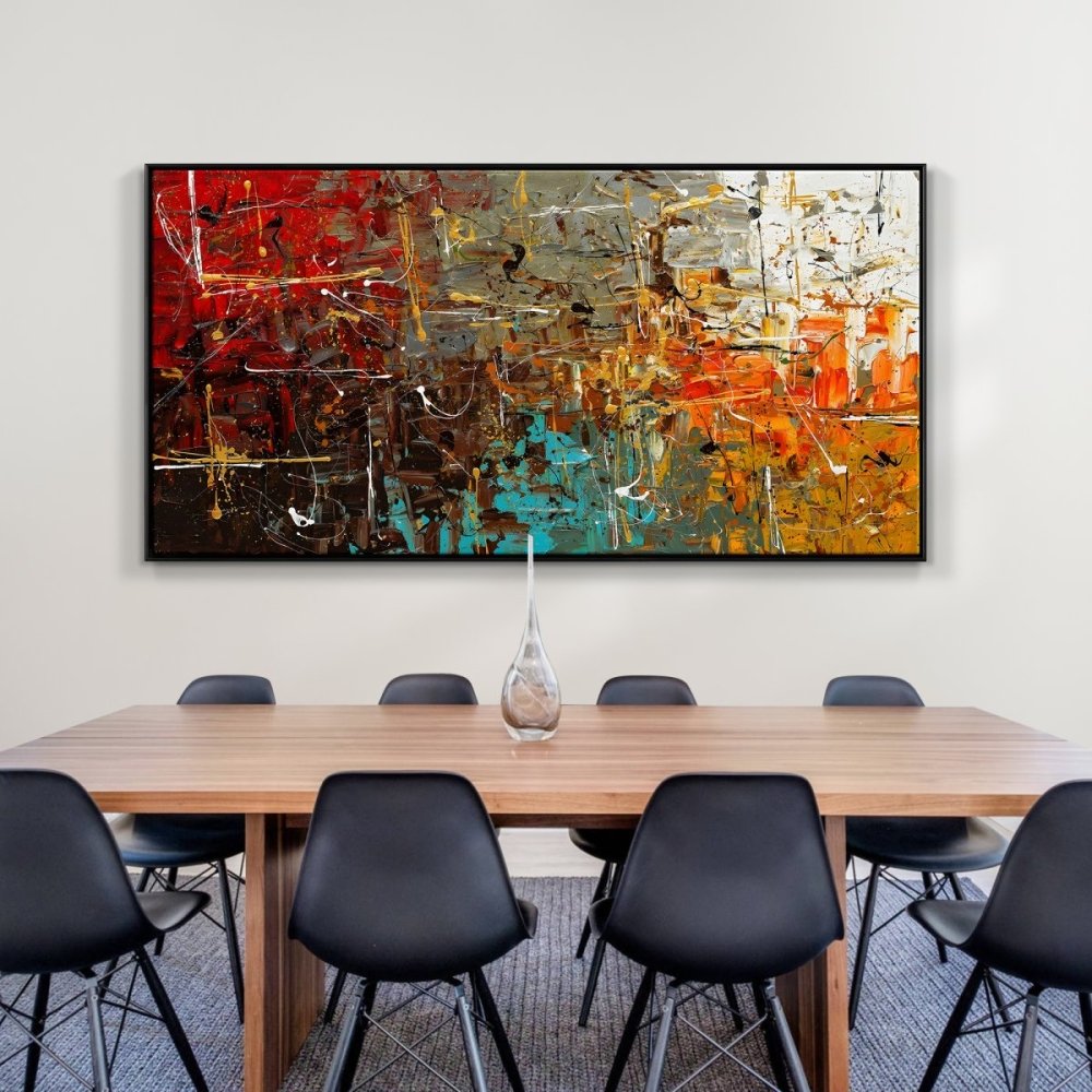 Vibrant Abstract Oil Painting for Modern Home Decor and Art Enthusiasts