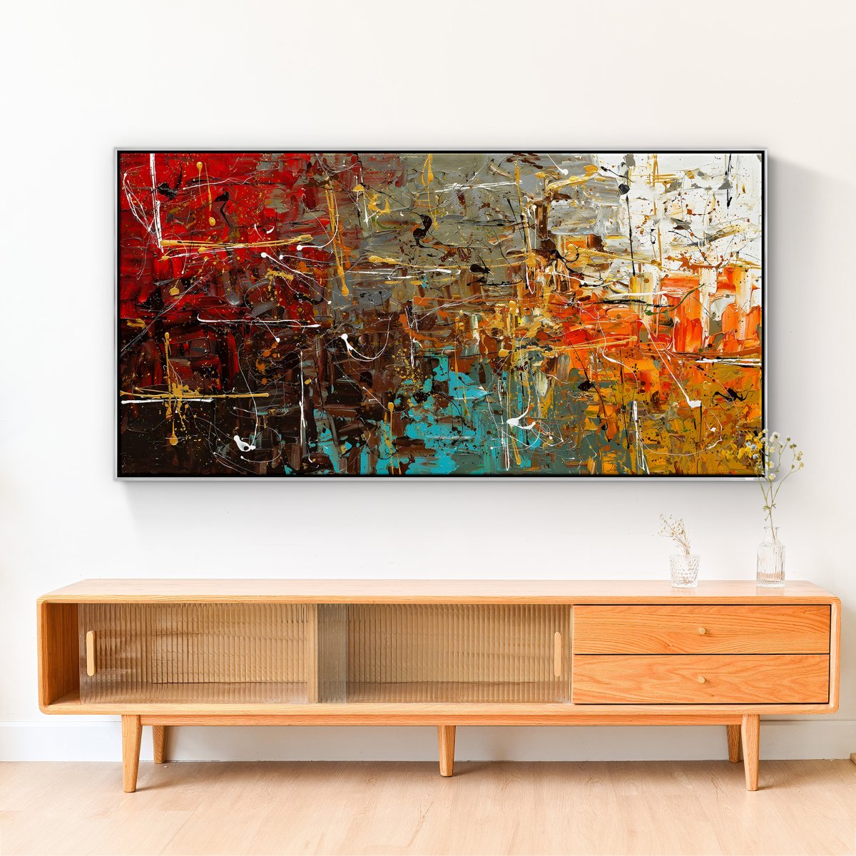 Vibrant Abstract Oil Painting for Modern Home Decor and Art Enthusiasts