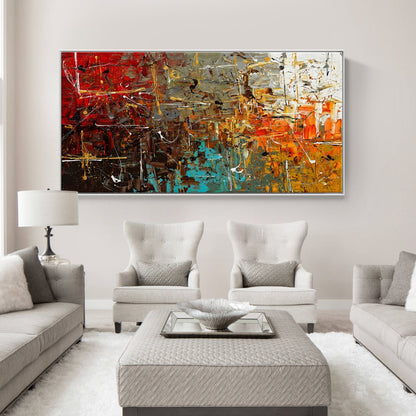 Vibrant Abstract Oil Painting for Modern Home Decor and Art Enthusiasts