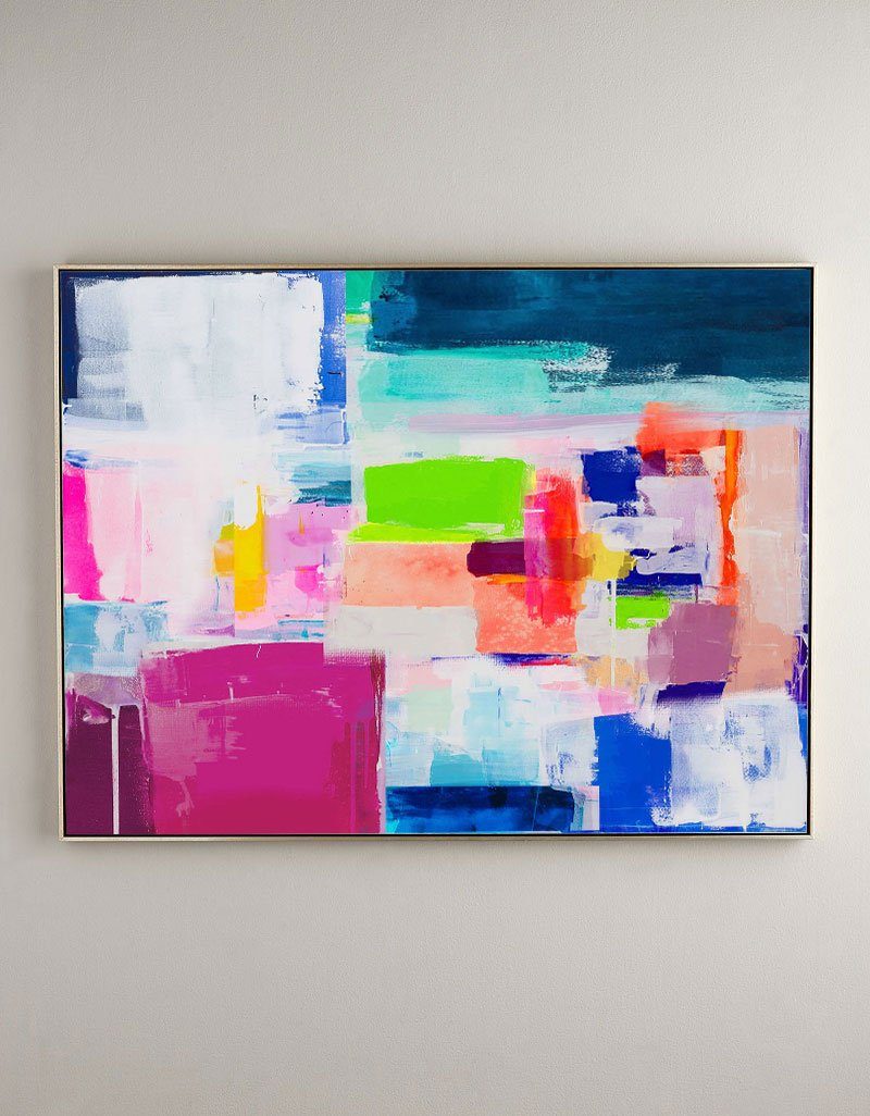 Vibrant Colorful Abstract Oil Painting for Modern Home Decor