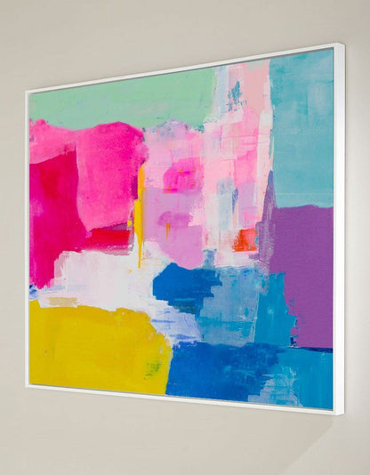 Vibrant Colorful Abstract Oil Painting for Modern Home Decor