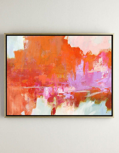 Vibrant Abstract Oil Painting with Bold Colors for Modern Home Decor