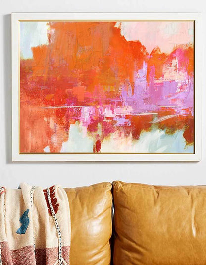 Vibrant Abstract Oil Painting with Bold Colors for Modern Home Decor