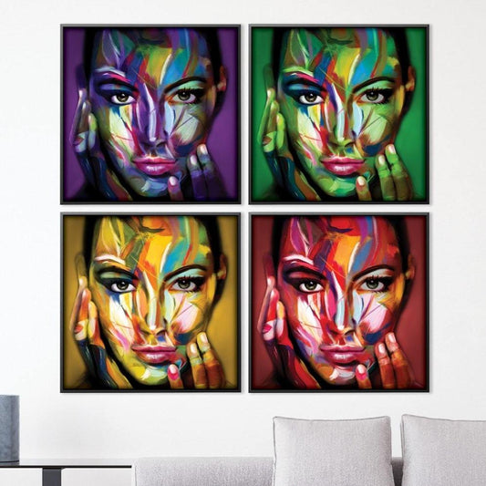 Vibrant Colorful Abstract Woman Oil Painting for Modern Art Lovers