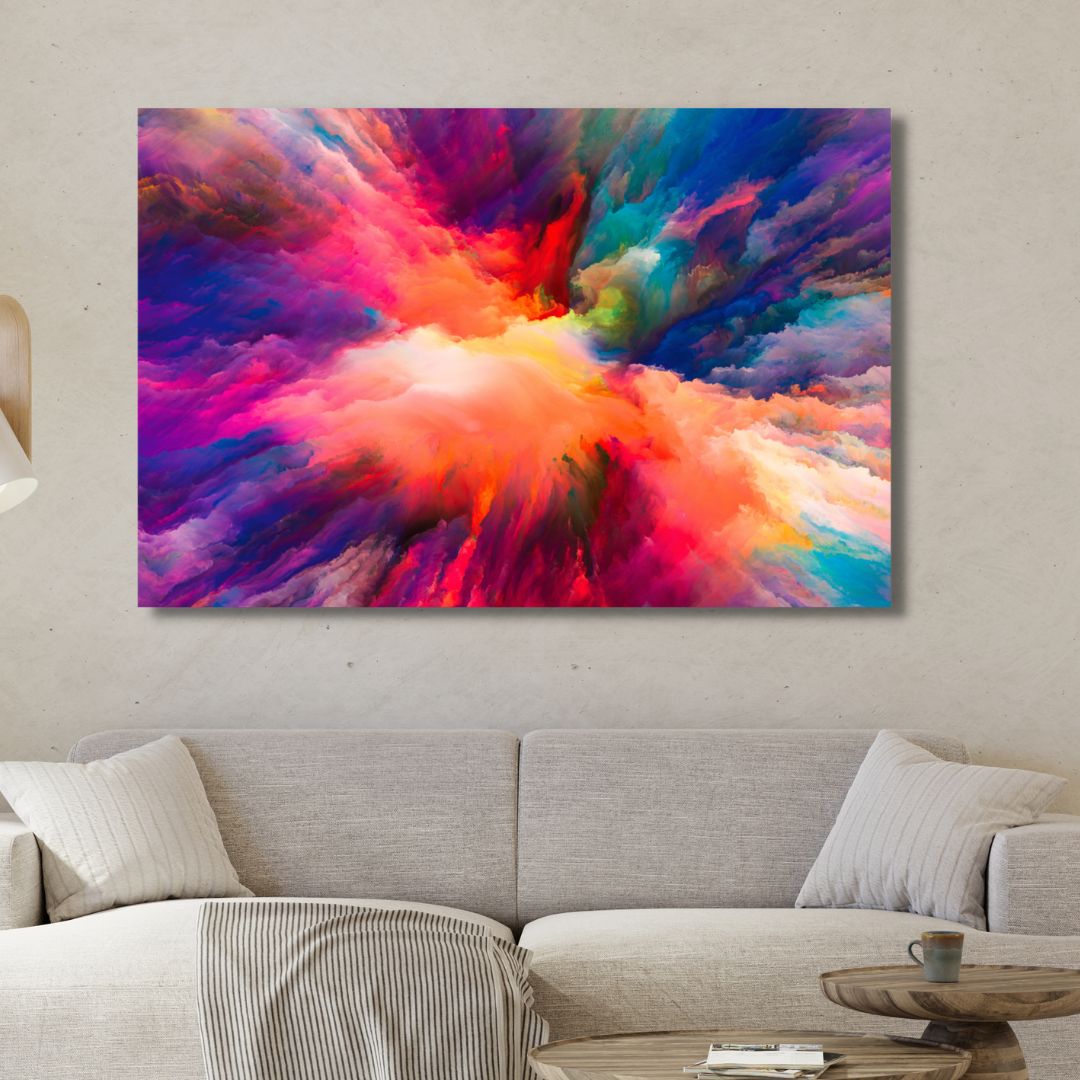 Vibrant Colorful Abstract Oil Painting for Modern Home Decor