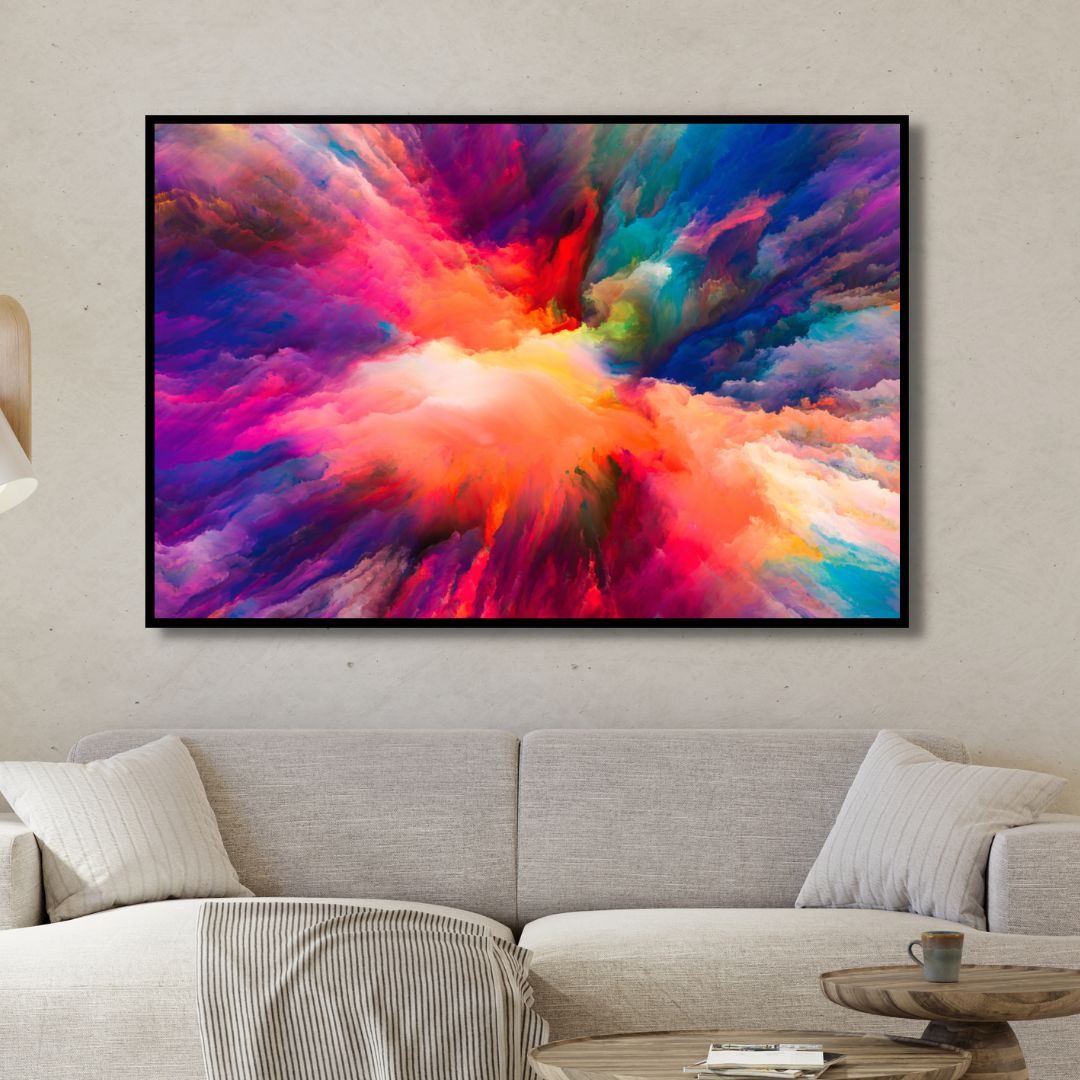 Vibrant Colorful Abstract Oil Painting for Modern Home Decor