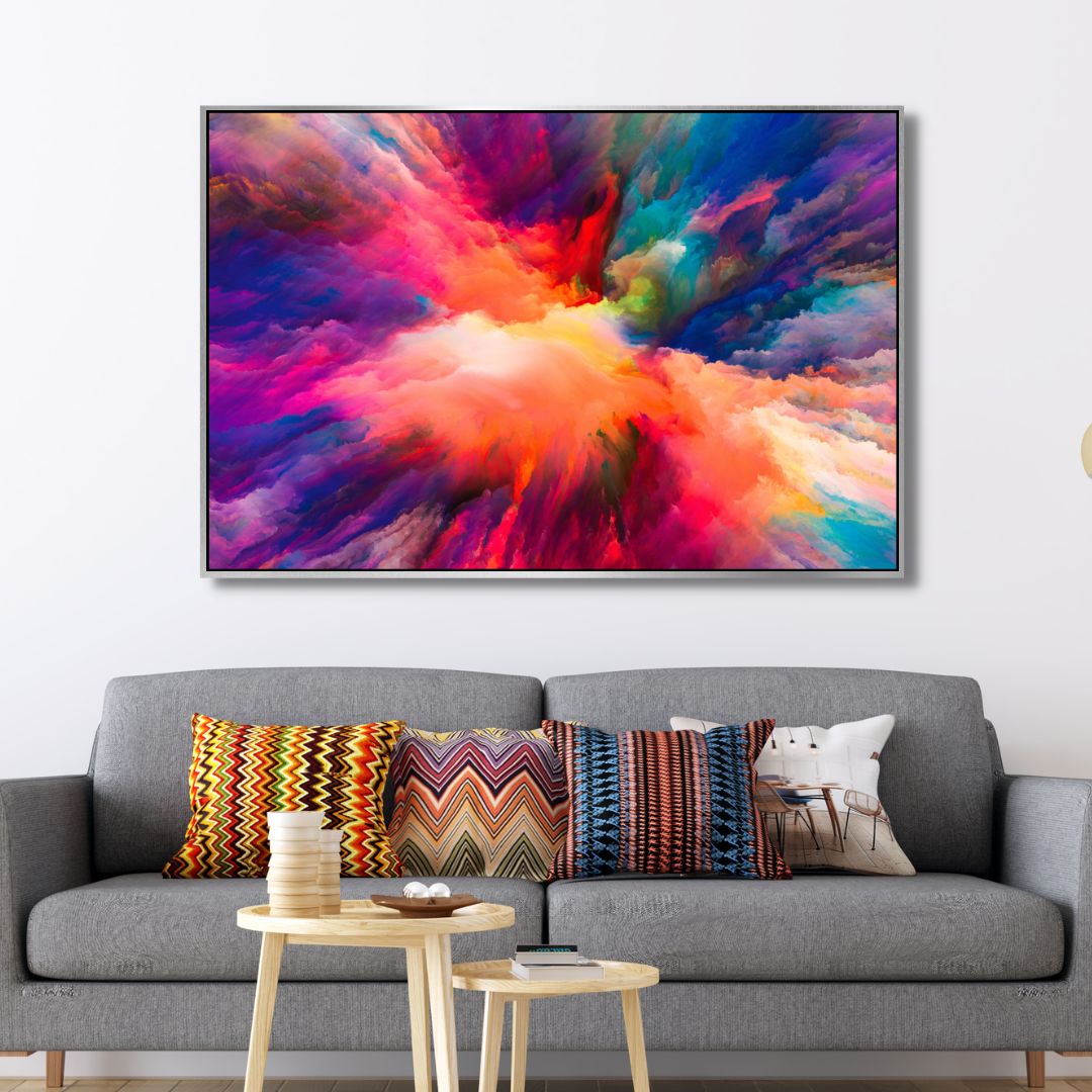 Vibrant Colorful Abstract Oil Painting for Modern Home Decor