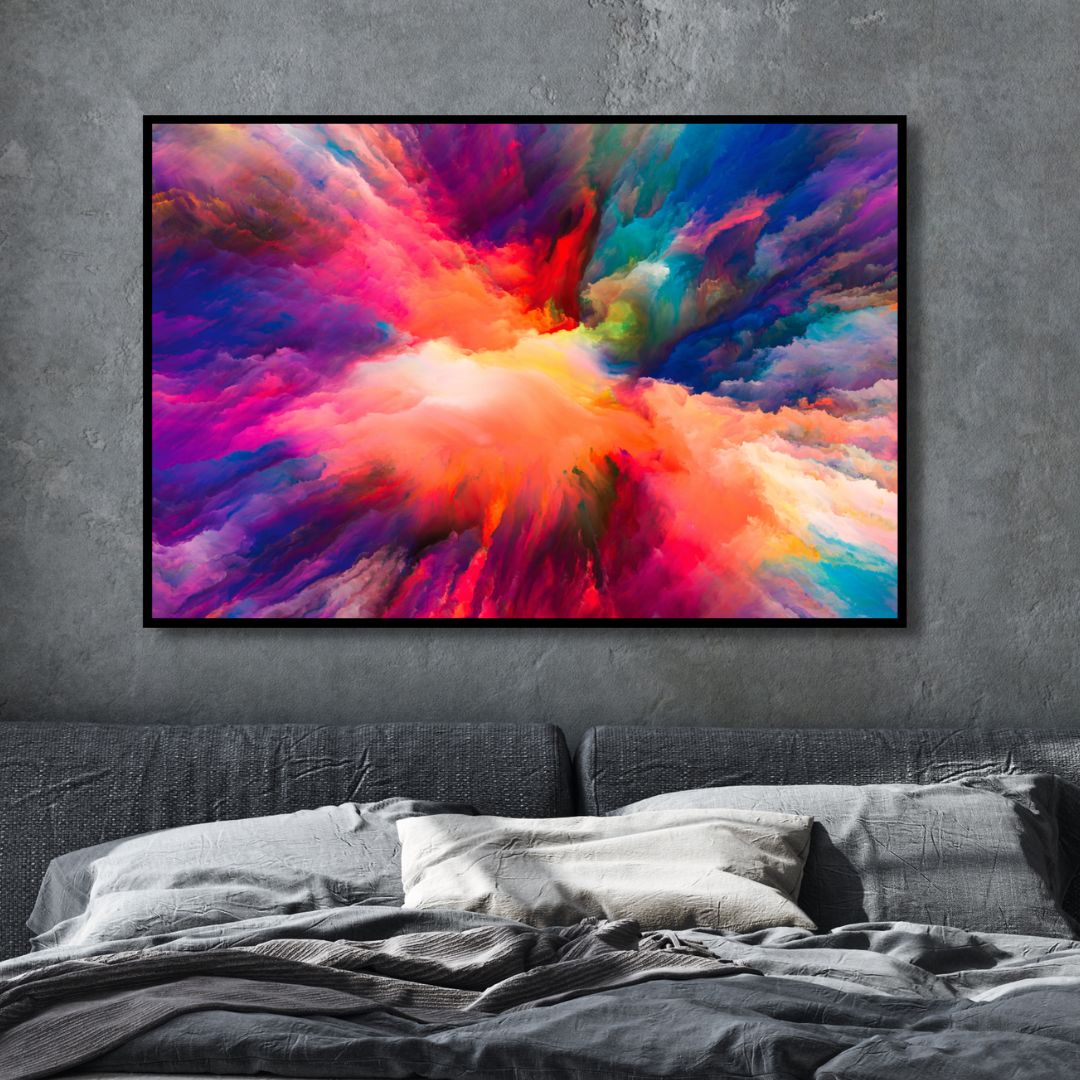 Vibrant Colorful Abstract Oil Painting for Modern Home Decor