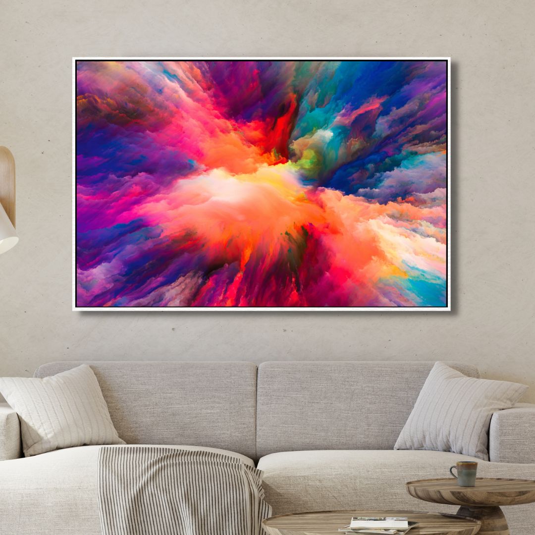 Vibrant Colorful Abstract Oil Painting for Modern Home Decor