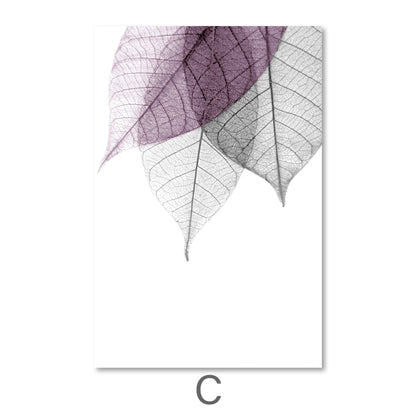 Abstract Leaf Oil Painting - Colorful Nature Inspired Wall Art Decor