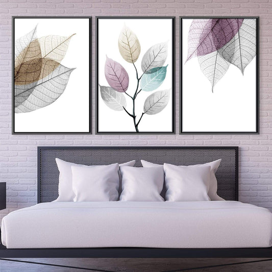 Abstract Leaf Oil Painting - Colorful Nature Inspired Wall Art Decor