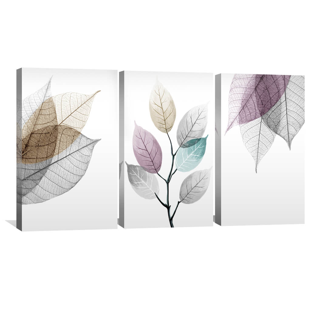 Abstract Leaf Oil Painting - Colorful Nature Inspired Wall Art Decor