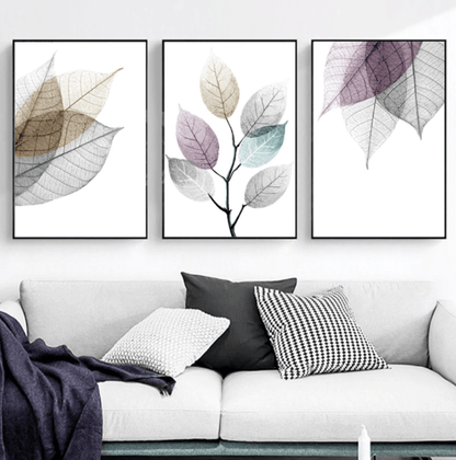 Abstract Leaf Oil Painting - Colorful Nature Inspired Wall Art Decor