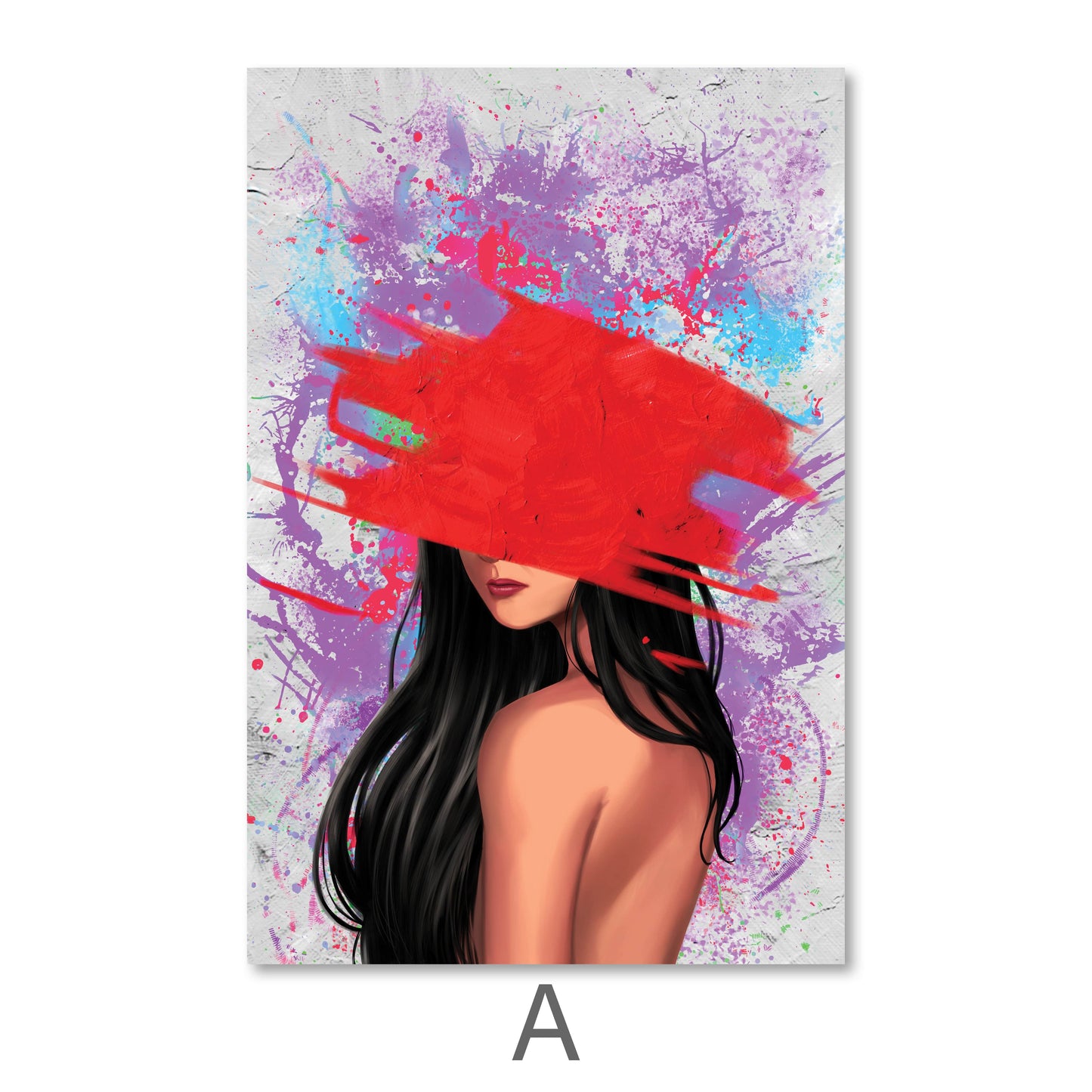 Vibrant Abstract Woman Oil Painting - Bold Color Splash Canvas Art for Modern Decor