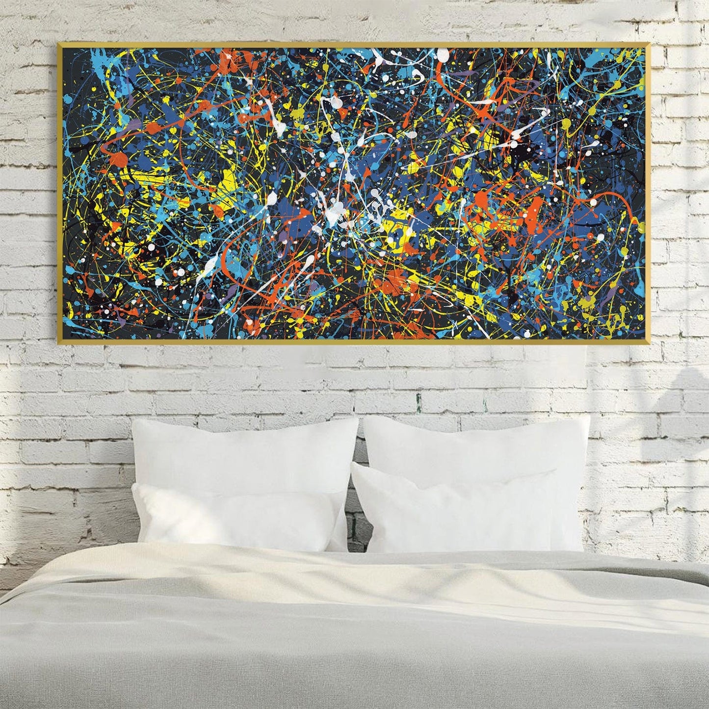 Vibrant Abstract Oil Painting for Modern Home Decor - Colorful Canvas Art Piece