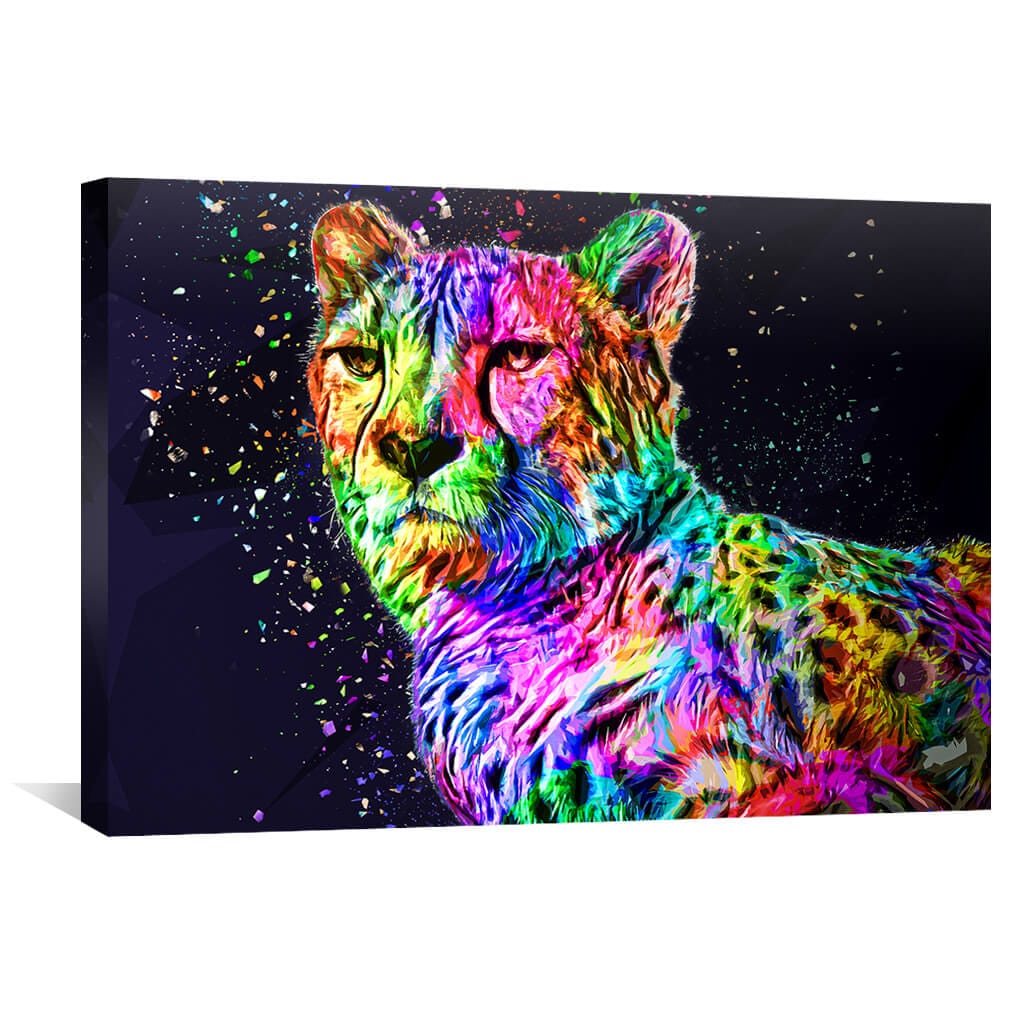 Vibrant Colorful Leopard Oil Painting for Modern Home Décor