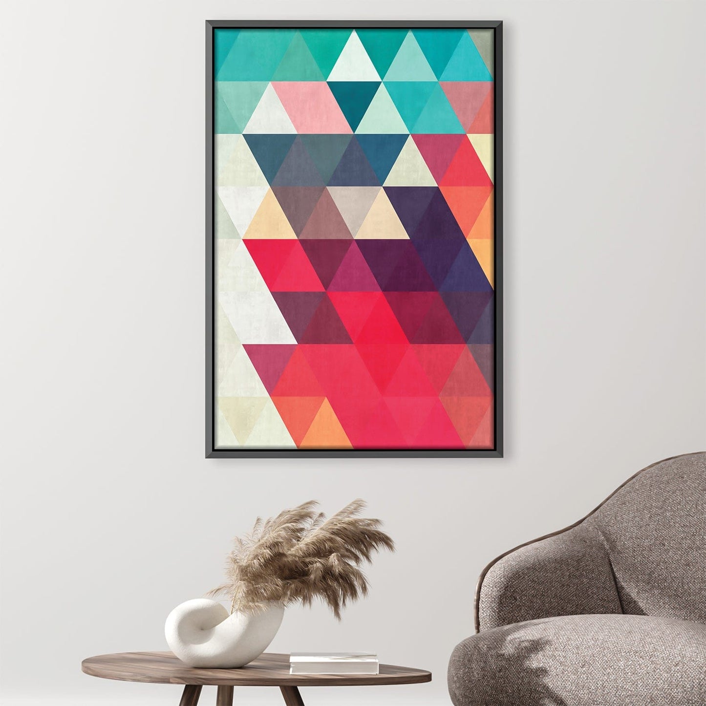 Vibrant Geometric Triangle Canvas Art for Modern Home Decor