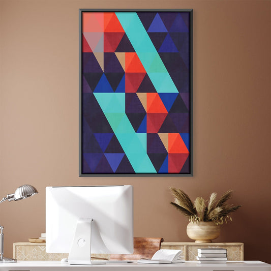 Vibrant Geometric Triangle Canvas Artwork for Modern Home Decor