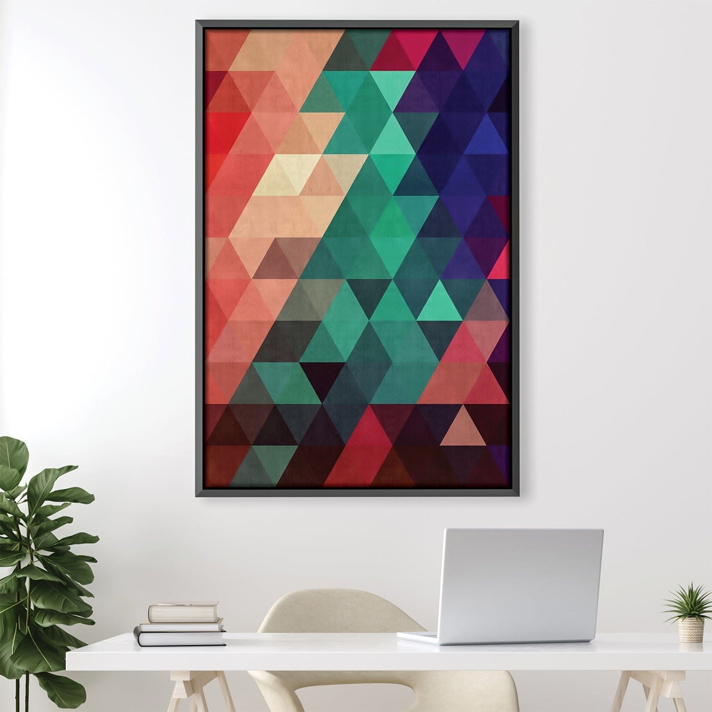 Vibrant Geometric Triangle Canvas Art for Modern Home Decor