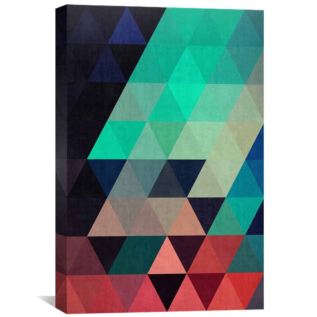 Abstract Colored Triangle Art for Modern Home Décor