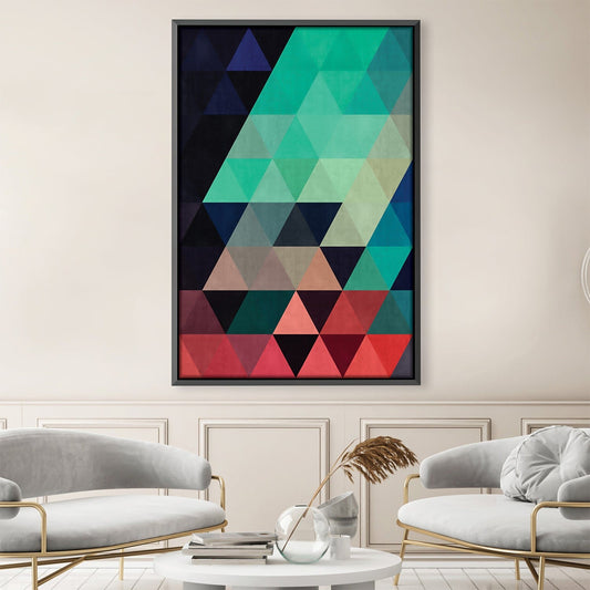 Abstract Colored Triangle Art for Modern Home Décor