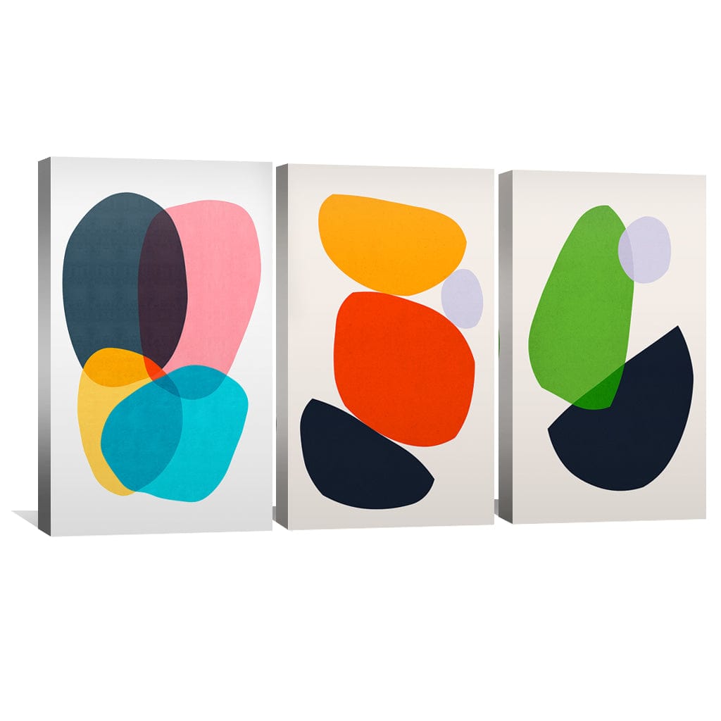 Vibrant Abstract Shapes Oil Painting for Modern Home Décor