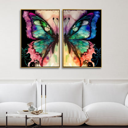 Vibrant Butterfly Abstract Oil Painting for Modern Home Decor