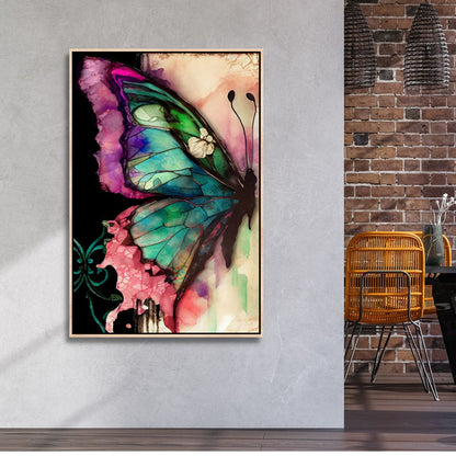 Vibrant Butterfly Abstract Oil Painting for Modern Home Decor