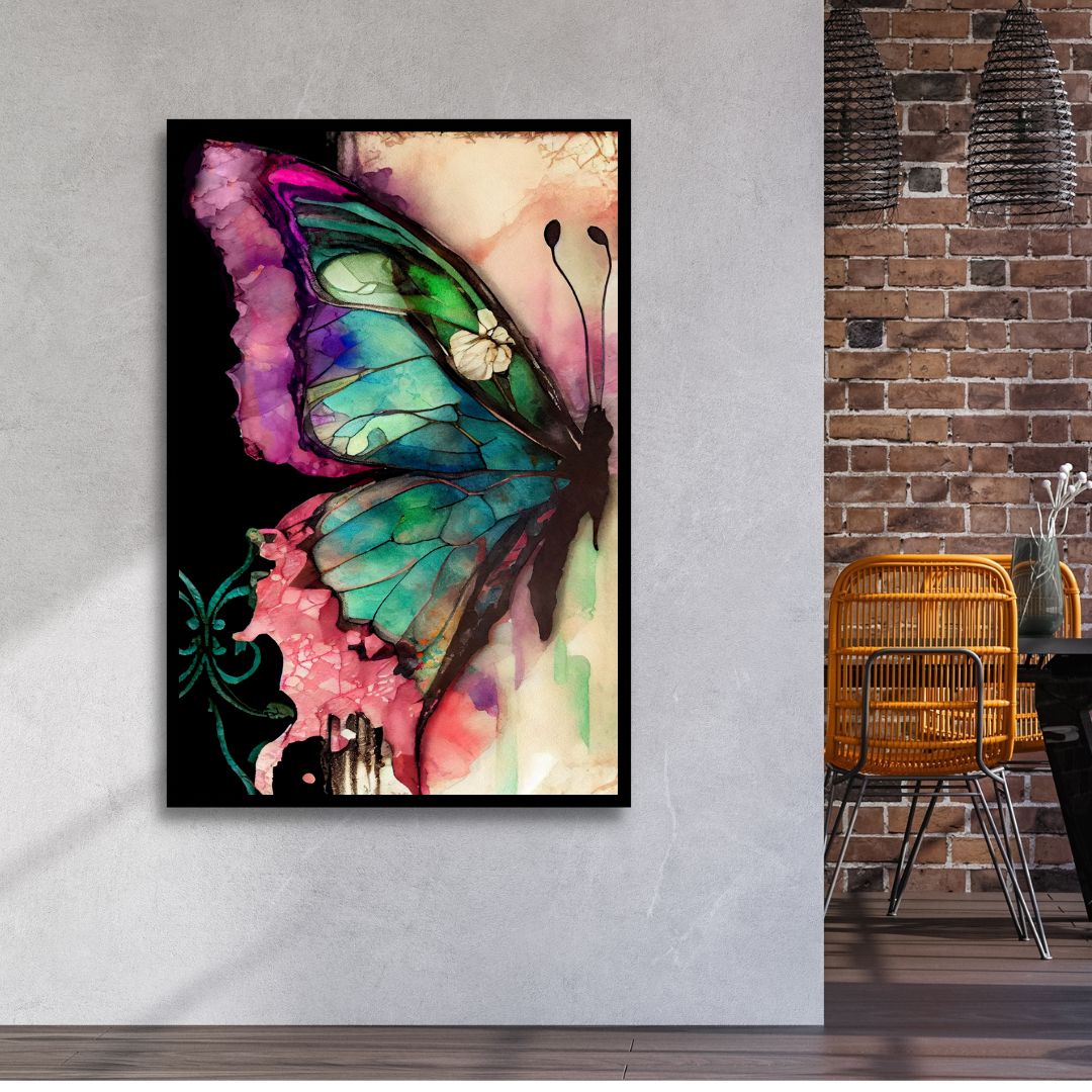 Vibrant Butterfly Abstract Oil Painting for Modern Home Decor