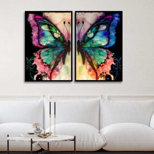 Vibrant Butterfly Abstract Oil Painting for Modern Home Decor