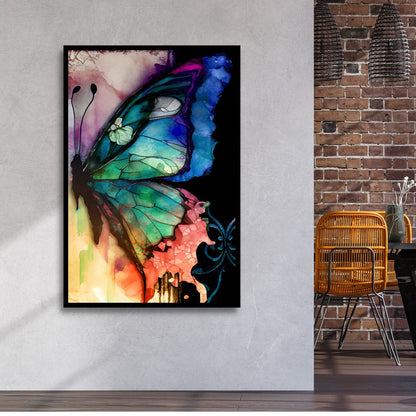 Vibrant Butterfly Abstract Oil Painting for Modern Home Decor