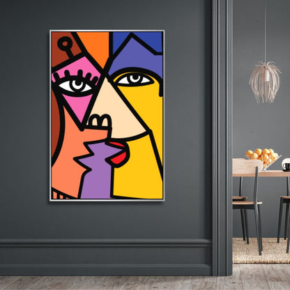 Colorful Abstract Cubist Faces – Modern Wall Art for Contemporary Decor