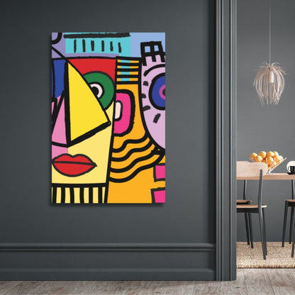 Colorful Abstract Cubist Faces – Modern Wall Art for Contemporary Decor