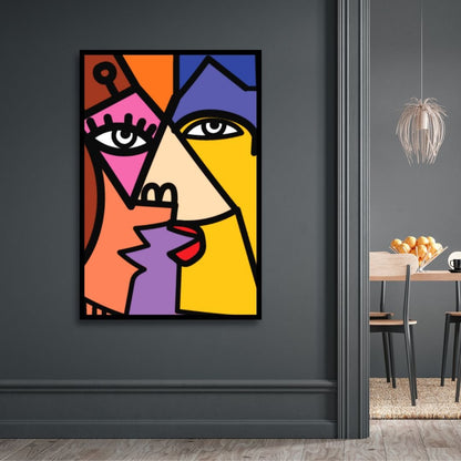 Colorful Abstract Cubist Faces – Modern Wall Art for Contemporary Decor