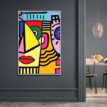 Colorful Abstract Cubist Faces – Modern Wall Art for Contemporary Decor
