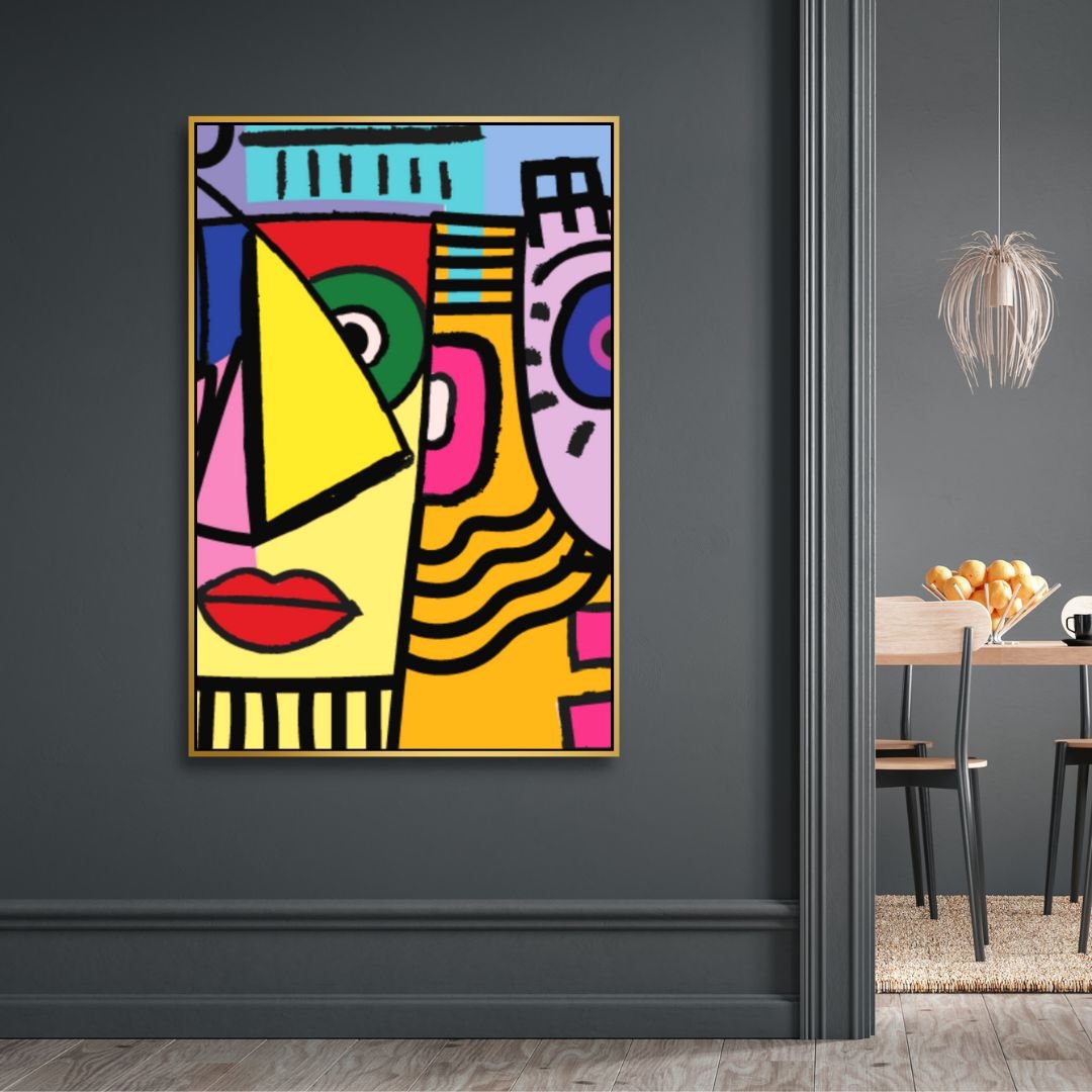 Colorful Abstract Cubist Faces – Modern Wall Art for Contemporary Decor